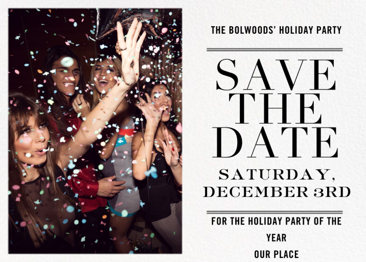 Typographic II (Photo Save the Date) - Holiday Save the Date by kate spade new york