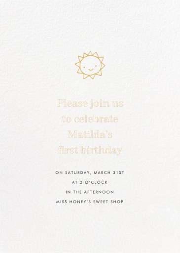 Ivory Plain - First Birthday Invitation by Paperless Post