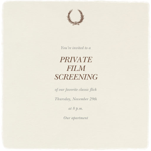 Deckle Cream Smooth - Viewing Party Invitation by Paperless Post