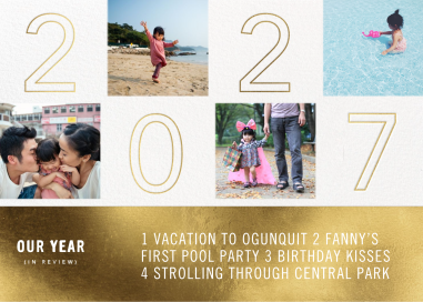 Photo Gold Year In Review Card