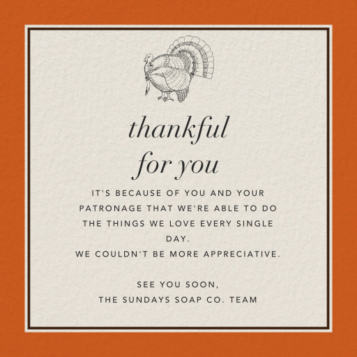 Minimalist Turkey Invitation
