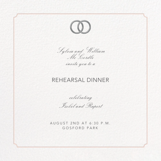 Indented Rounded Corners - Rehearsal Dinner Invitation by Paperless Post