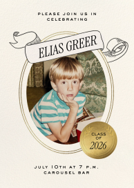 Gold Frame Toast - Graduation Party Invitation by Martha Stewart