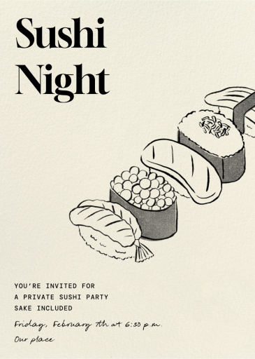 Sushi Night - Party Invitation by Paperless Post