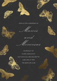 Burnell Butterfly - Bachelorette Party Invitation by Schumacher