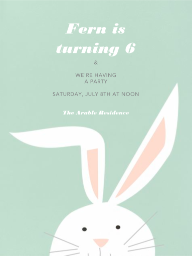 Minimal Bunny Ears Head Invitation