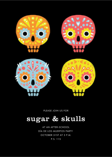 Little Sugar Skulls - Día de los Muertos Card by Paperless Post