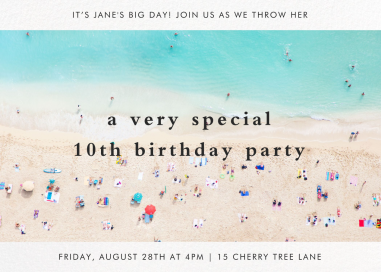 Beach - Birthday Invitation by Gray Malin