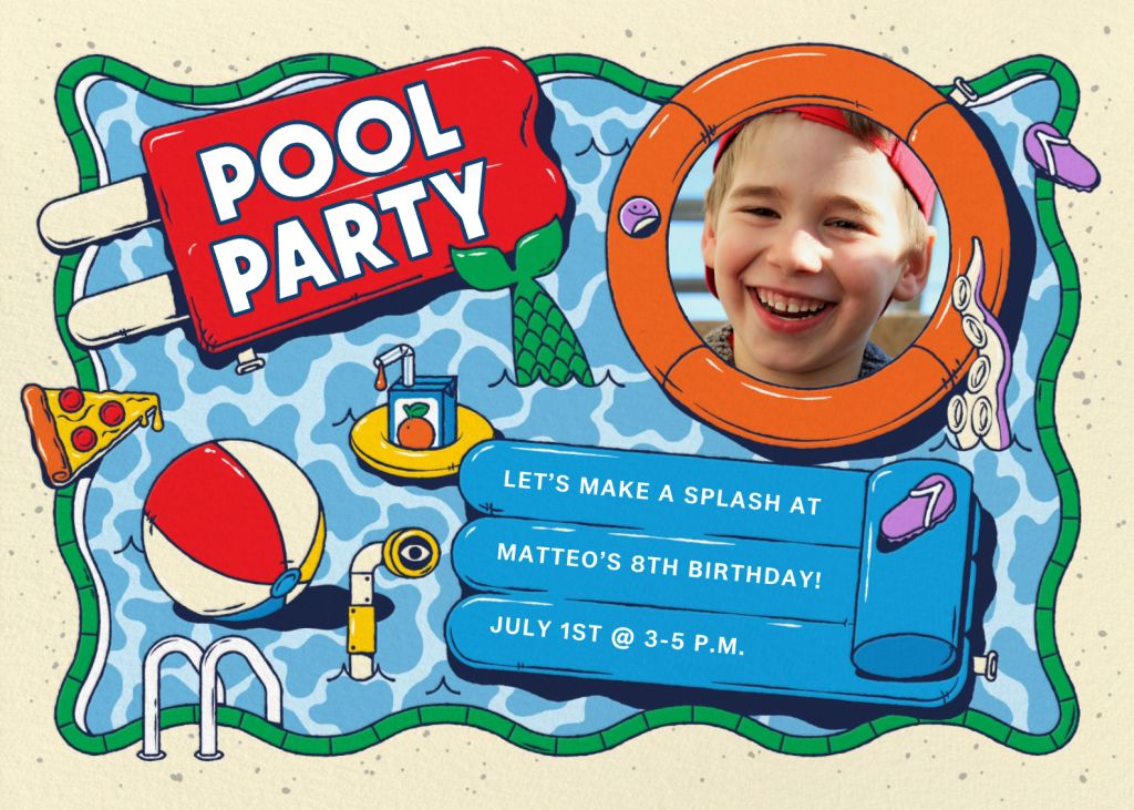 The Ultimate Pool Floats Photo Invitation