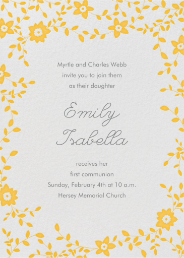 Vintage Flower - Religious Invitation by Linda and Harriett