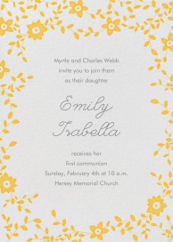 Vintage Flower - First Communion Invitation by Linda and Harriett
