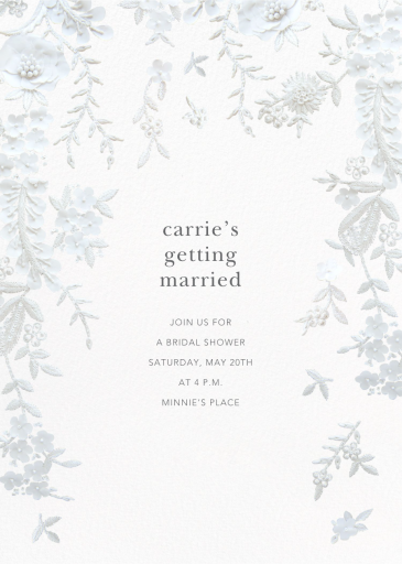 Fleurs d'Alençon - Bridal Shower Invitation by Oscar de la Renta