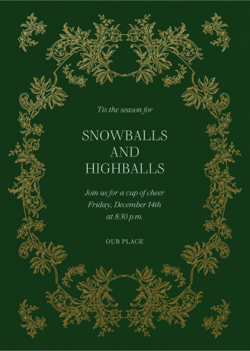 Gold Lace - Holiday Party Invitation by  Monique Lhuillier
