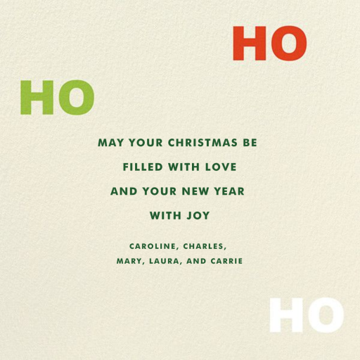 Ho Ho Holly - Christmas Card by Paperless Post - Back