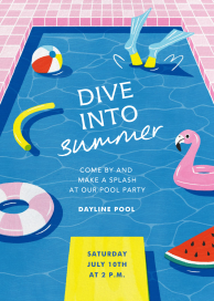 Diving Fins - Pool Party Invitation by Paperless Post