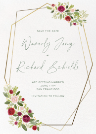 Floral Heptagon Border - Save the Date by Paperless Post
