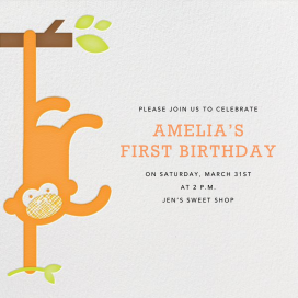 Modern Monkey - First Birthday Invitation by Petit Collage