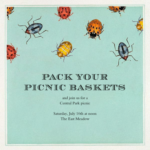 Beetle Troop - Summer Party Invitation by John Derian