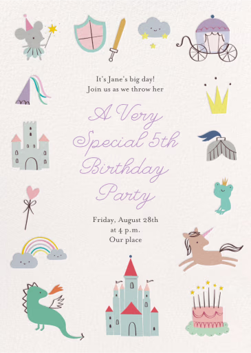 Fairytale Friends - Birthday Invitation by Little Cube