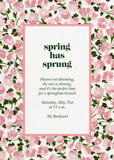 Pink Floral Watercolor Invitation