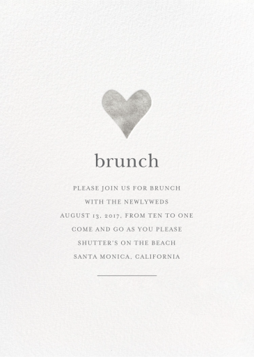 Foil Heart - Wedding Brunch Invitation by Sugar Paper