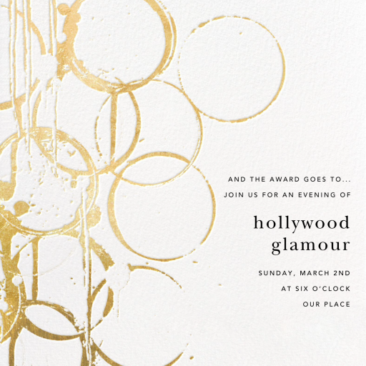 Metallic Circles Watermark - Viewing Party Invitation by Kelly Wearstler