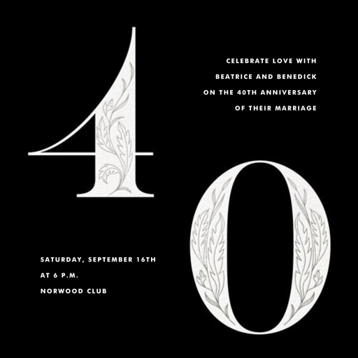 Nouveau Numerals - Celebration Invitation by Paperless Post