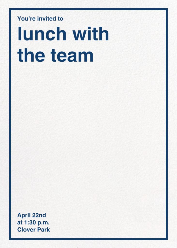 Top Notch Breakfast/Lunch Invitation Send online instantly RSVP