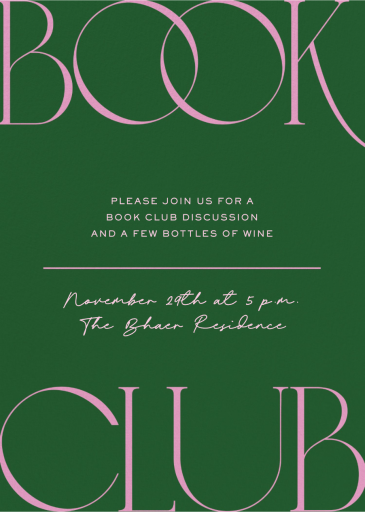 Big Talk - Book Club Invitation by Paperless Post