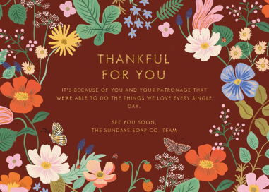 Strawberry Fields Frame - Business Thanksgiving Card by Rifle Paper Co.