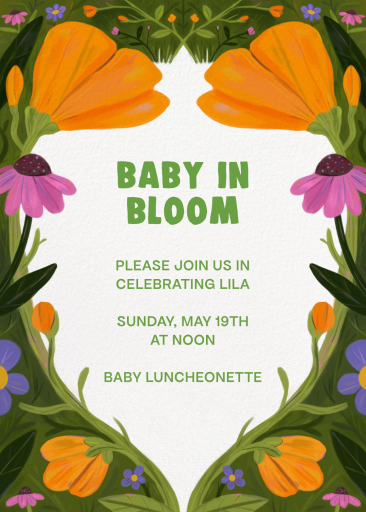 Floral Garden Baby Invitation